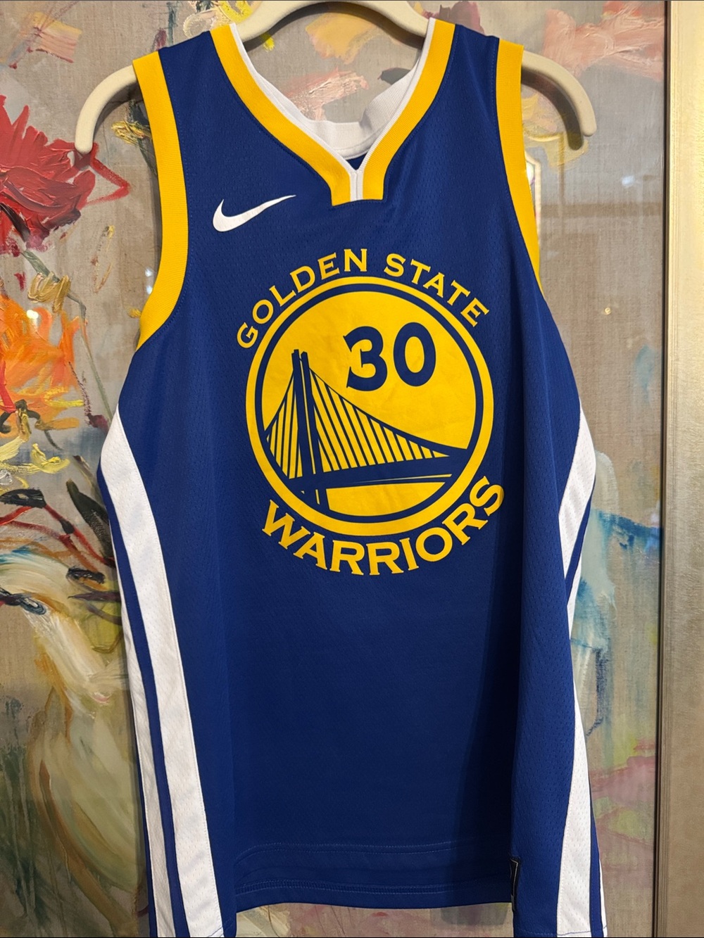Nike Blue & Yellow Golden State Warriors #30 Jersey
